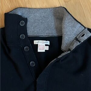 NWOT Men’s - CARBON 2 COBALT - Cotton - Cashmere Blend Sweater Black Gray Size L